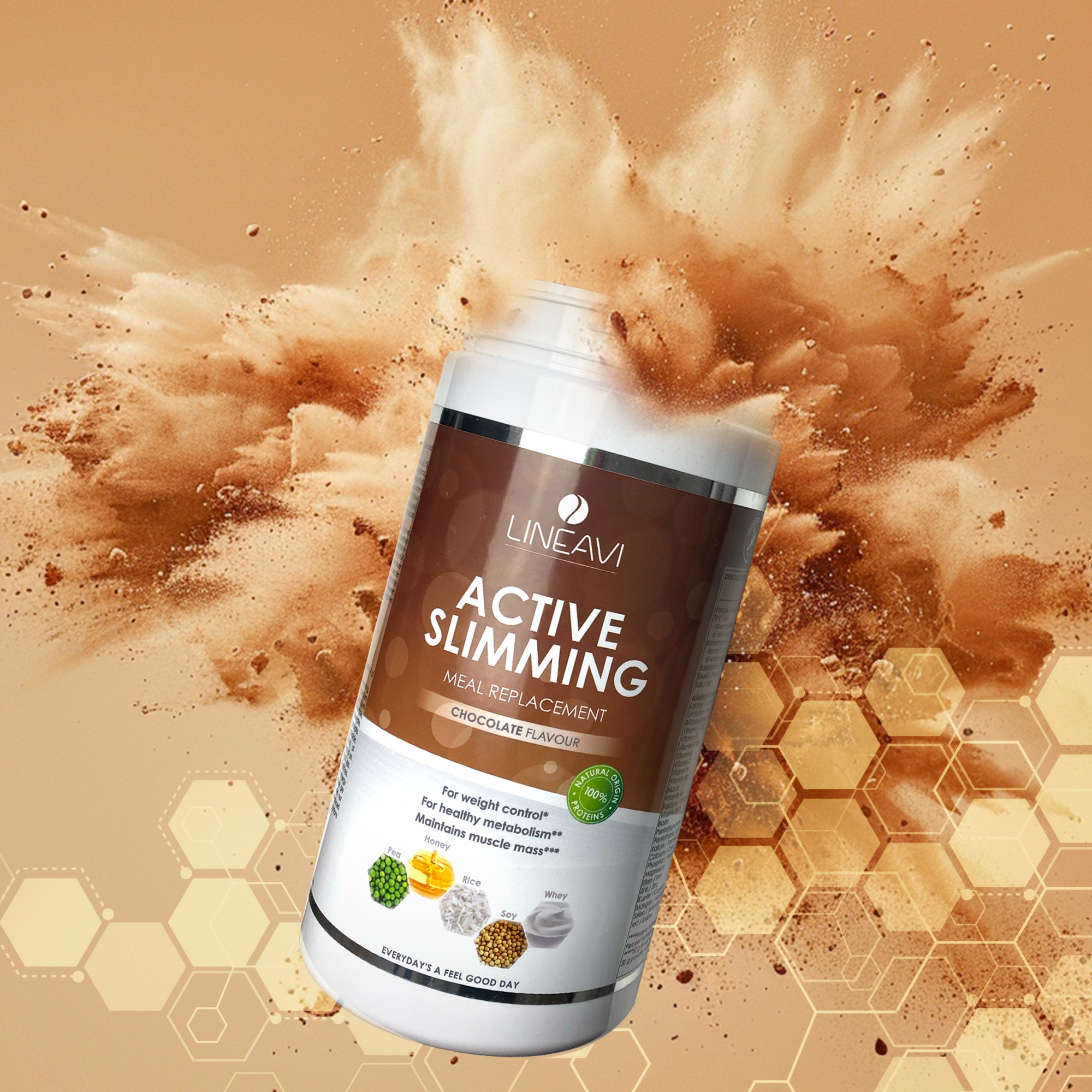 LINEAVI Aktivkost Diät Shake + Shaker (3x500g)