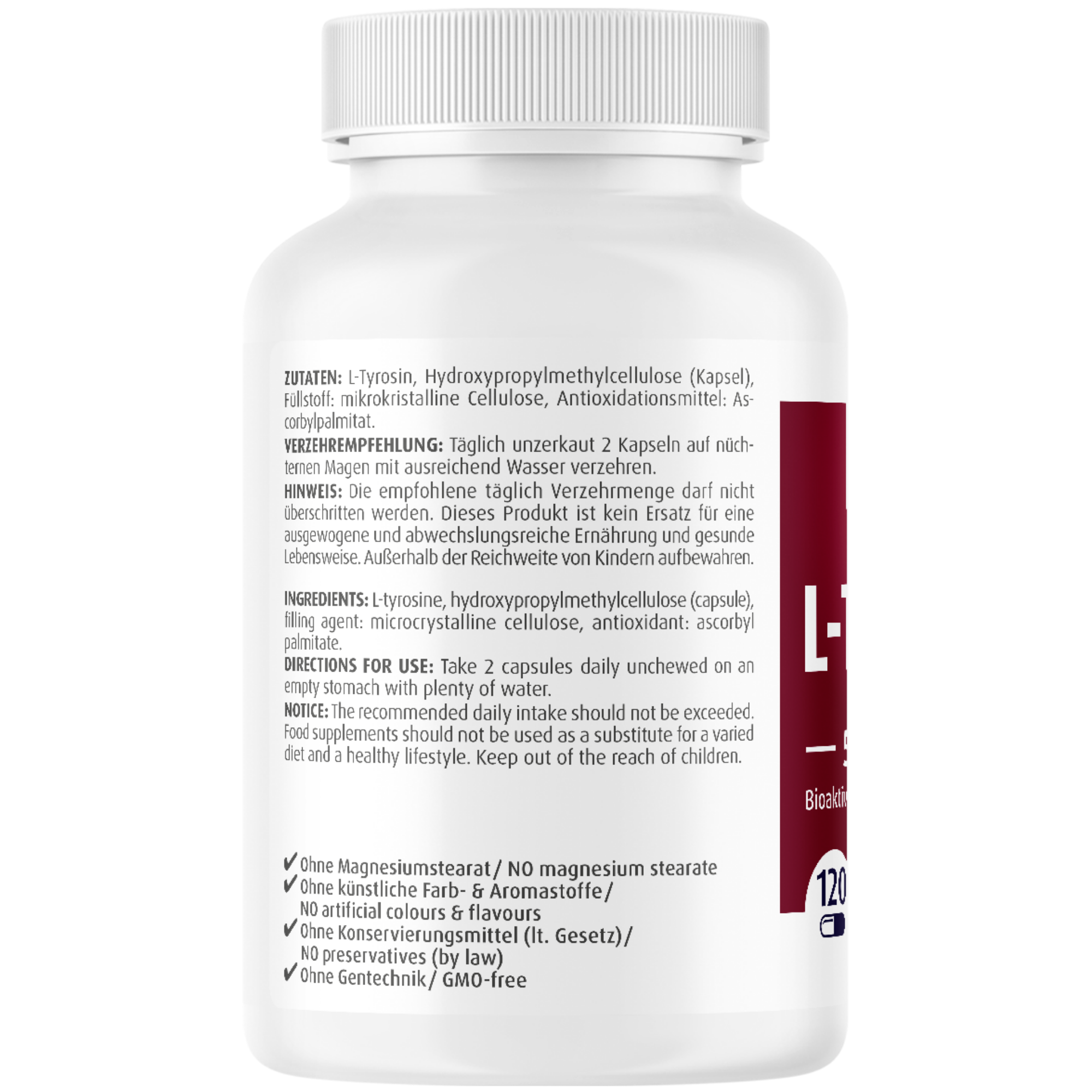 L-Tyrosin Kapseln 500mg (120 Kapsel)