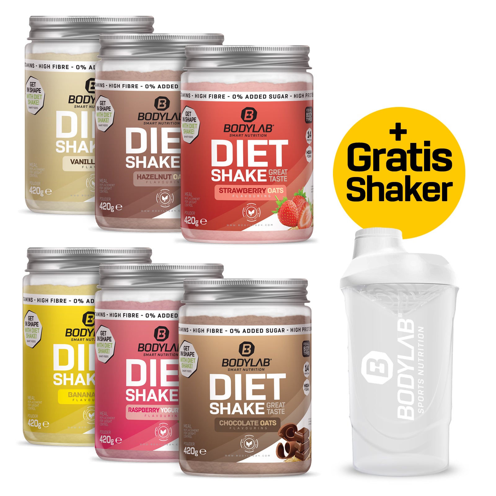 6 x Diet Shake (je 420g) + Shaker