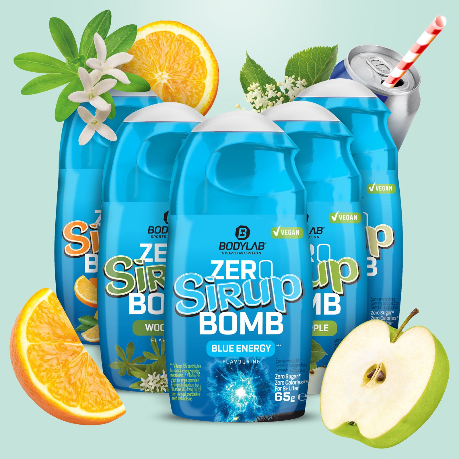 New Year Deal: 5Für2 Diet-Powerpack mit Gratis Creatine Powder + Zero Sirup Bomb Mix + Omega-3