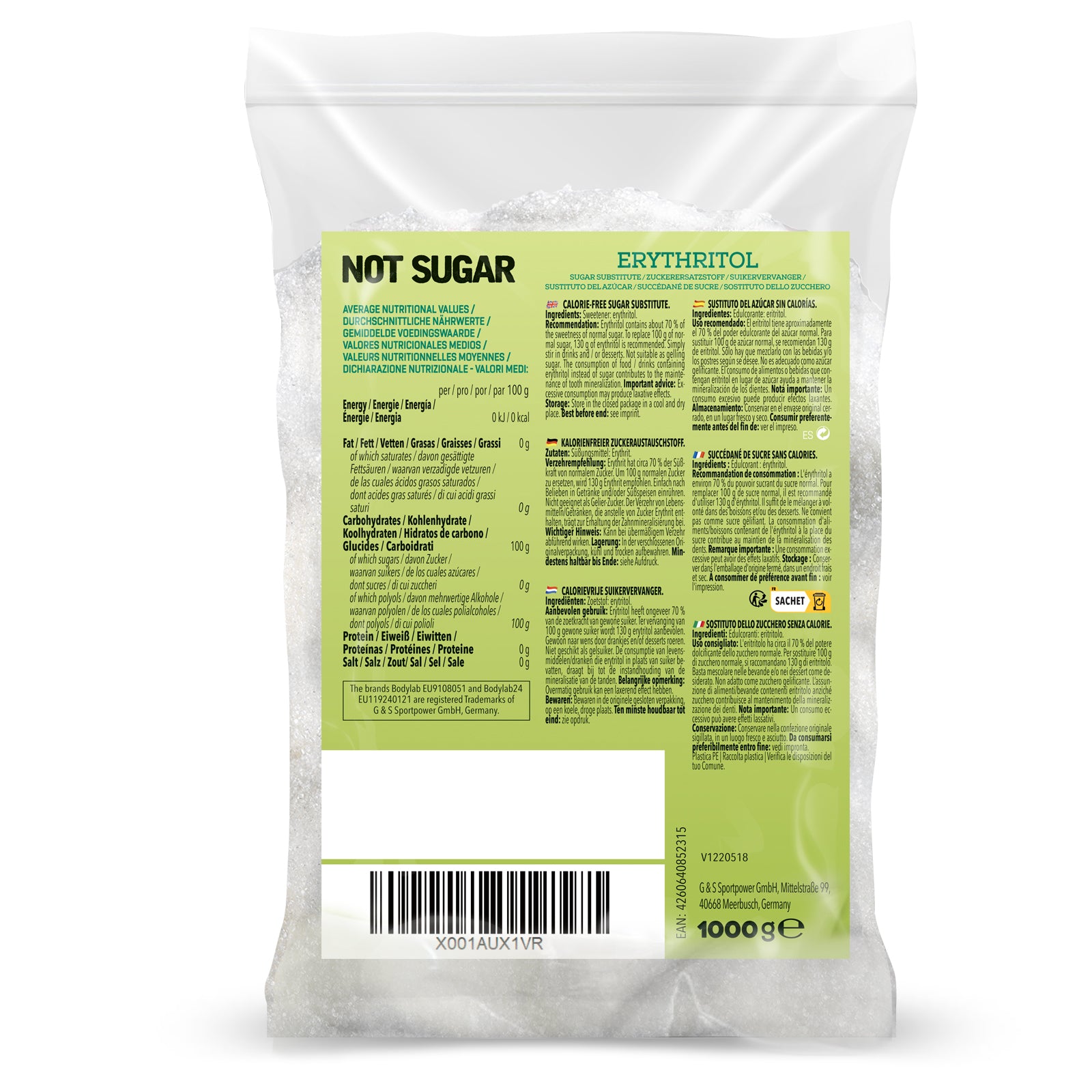 100% Erythrit - NOT SUGAR (1000g)