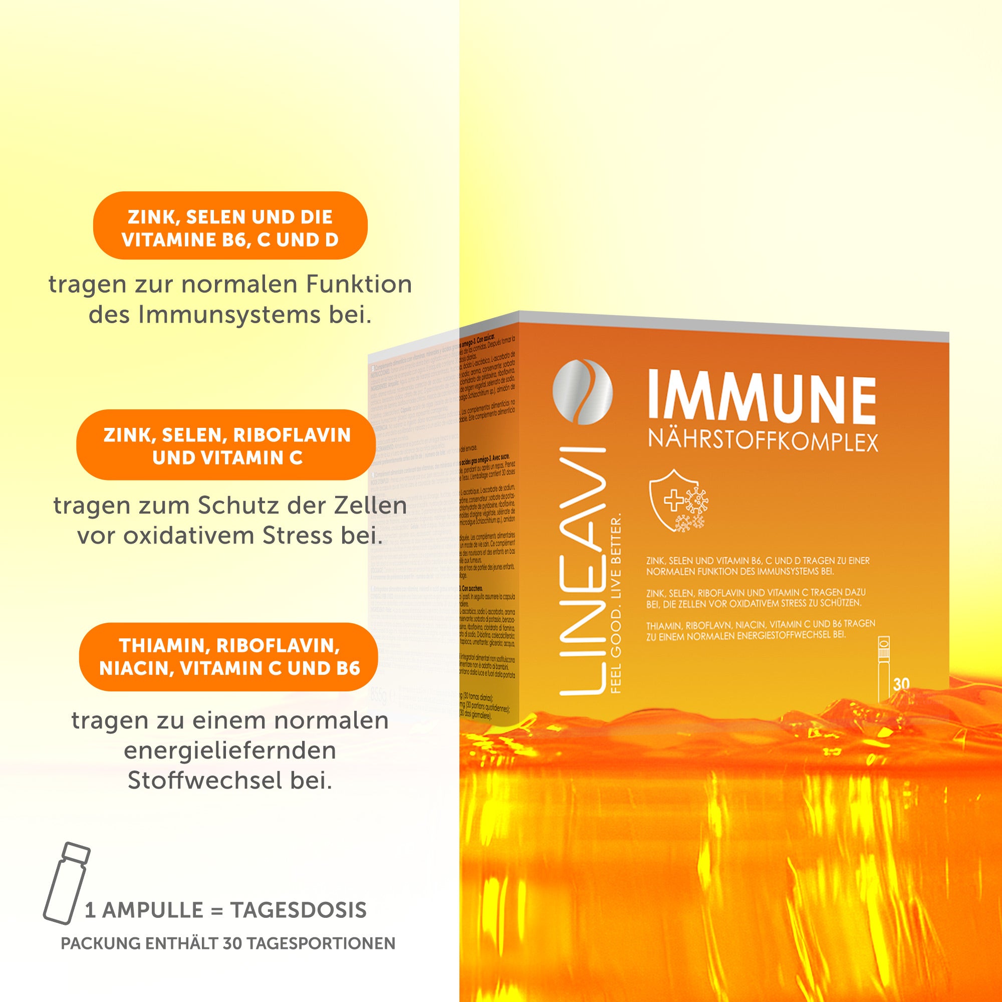 LINEAVI Immun (30 Trinkfläschchen + 30 Omega 3 Kapseln)