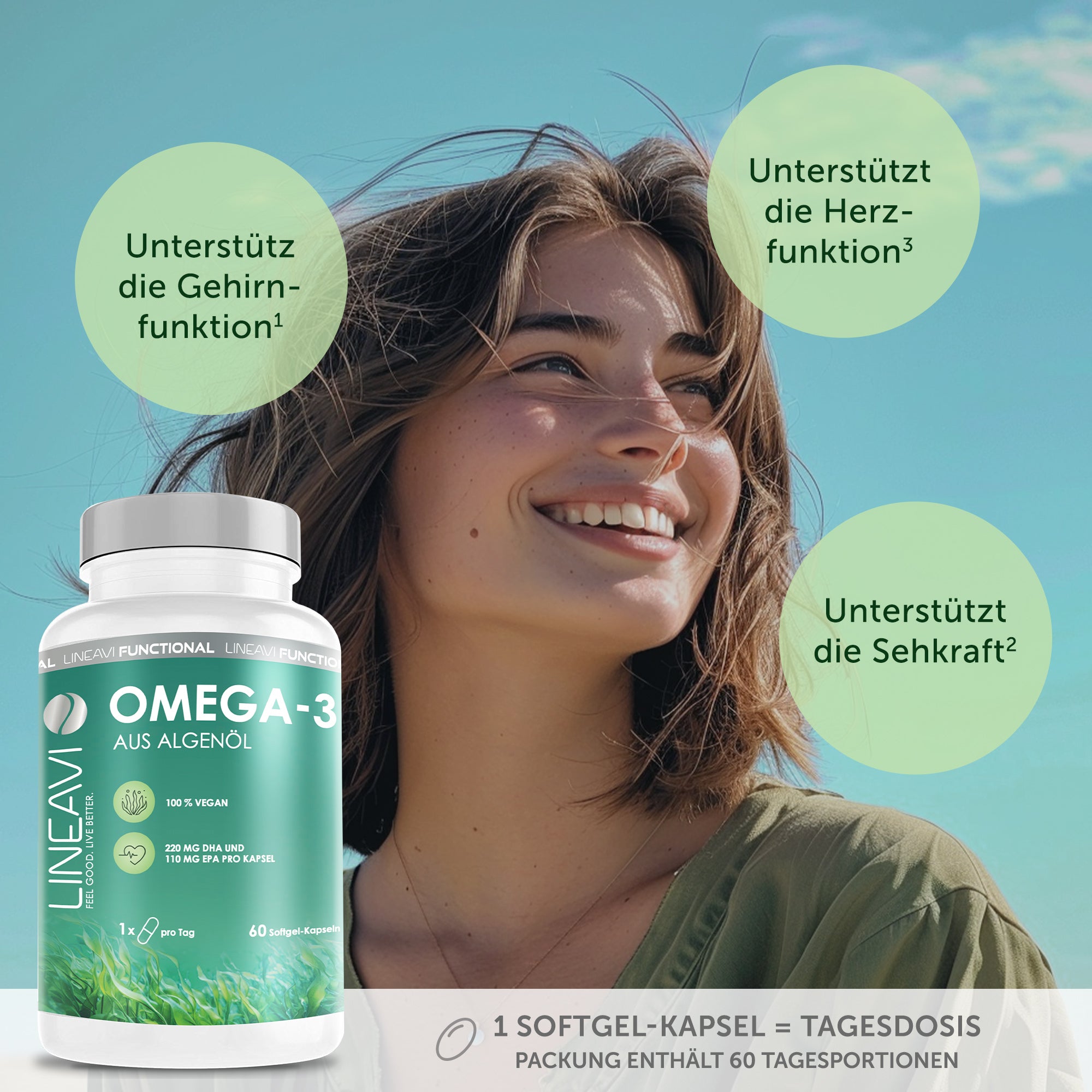 LINEAVI Omega 3 Vegan (60 Kapseln)