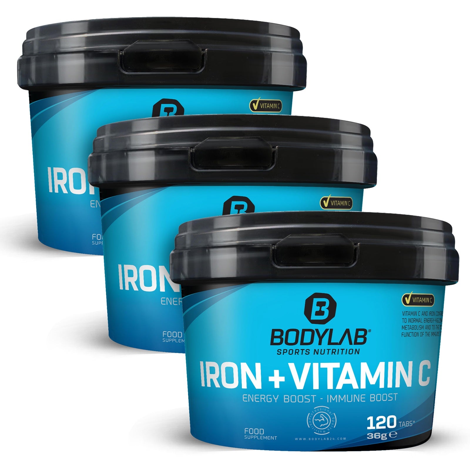 3 x Iron + Vitamin C (120 Tabletten)