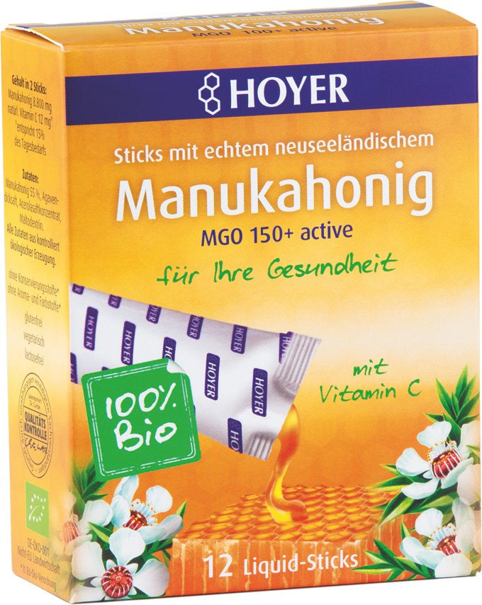 Bio Manukahonig Liquid-Sticks MGO 100+active (12 Stück)