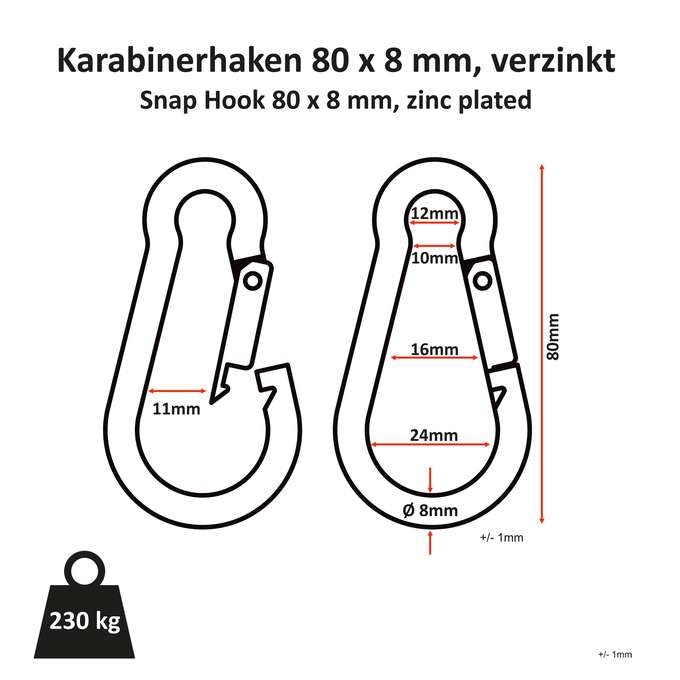 Karabinerhaken (80x8mm)