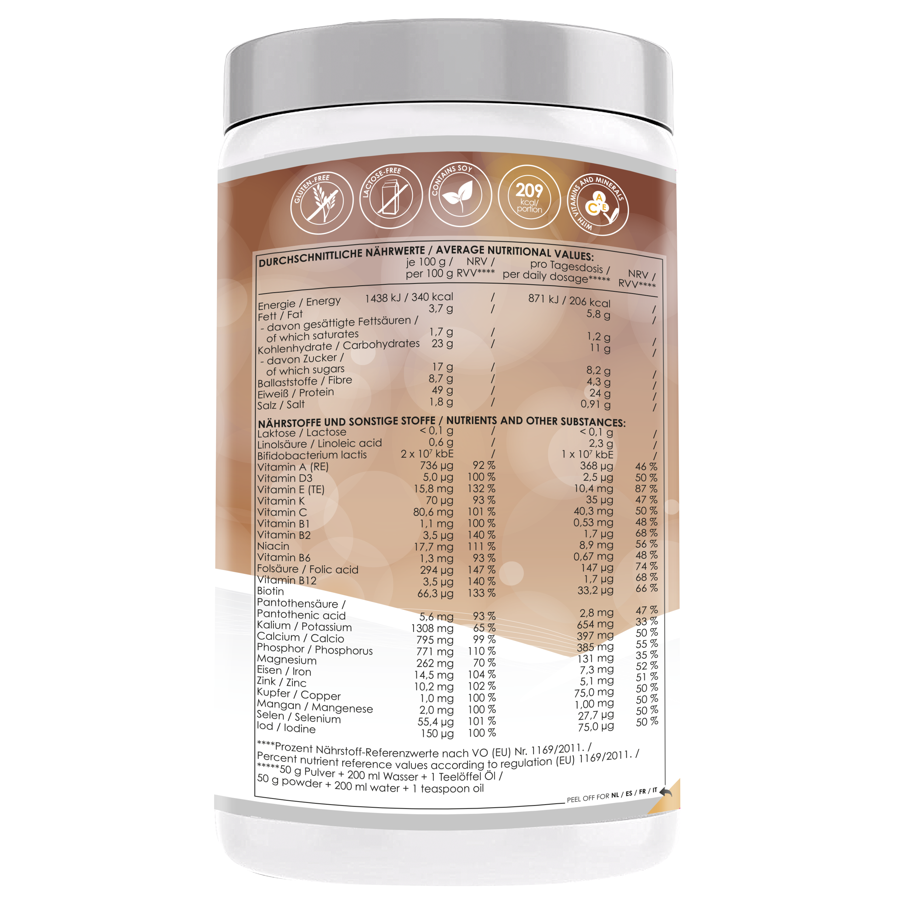 LINEAVI Aktivkost Diät Shake + Shaker (500g)