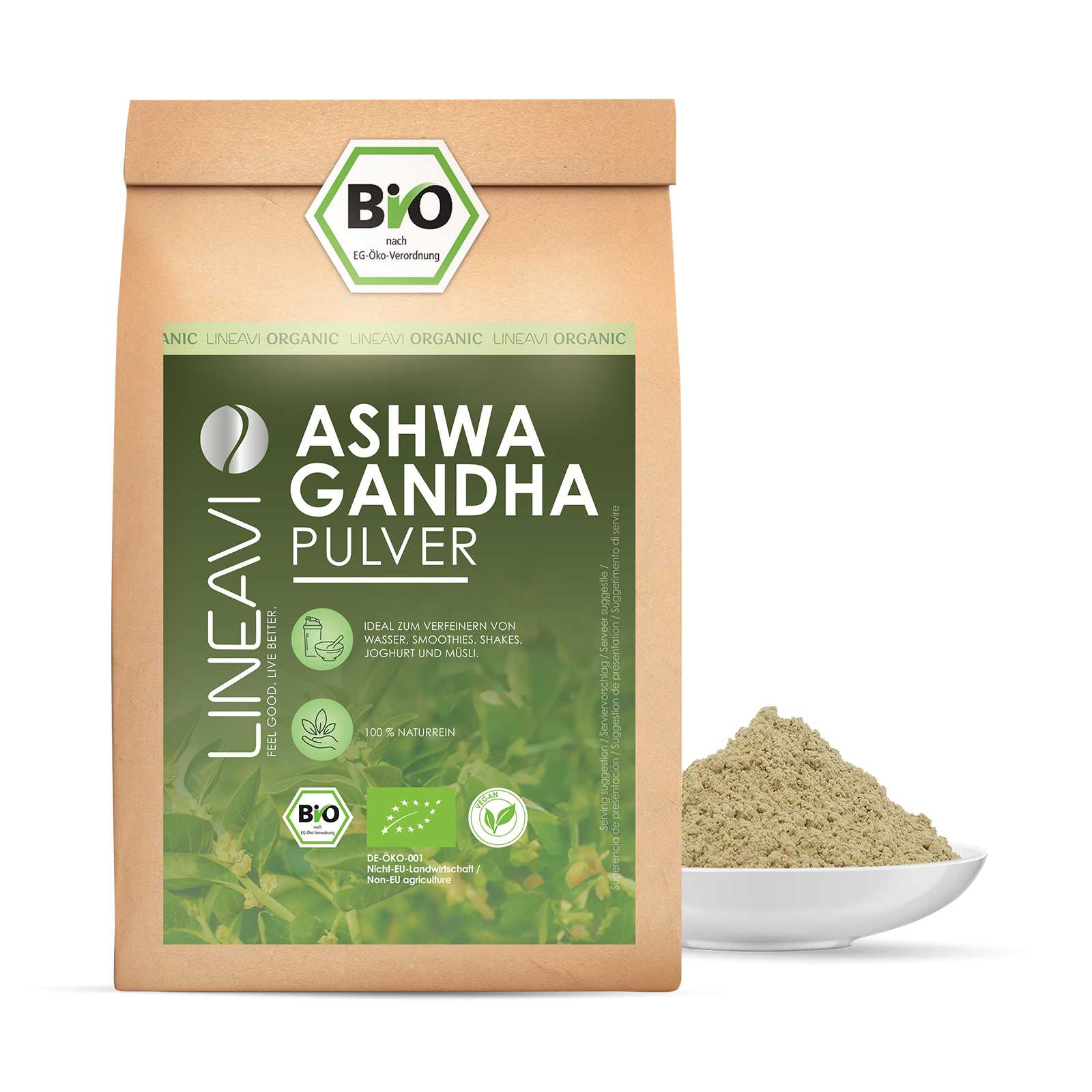 LINEAVI Ashwagandhapulver bio (1000g)