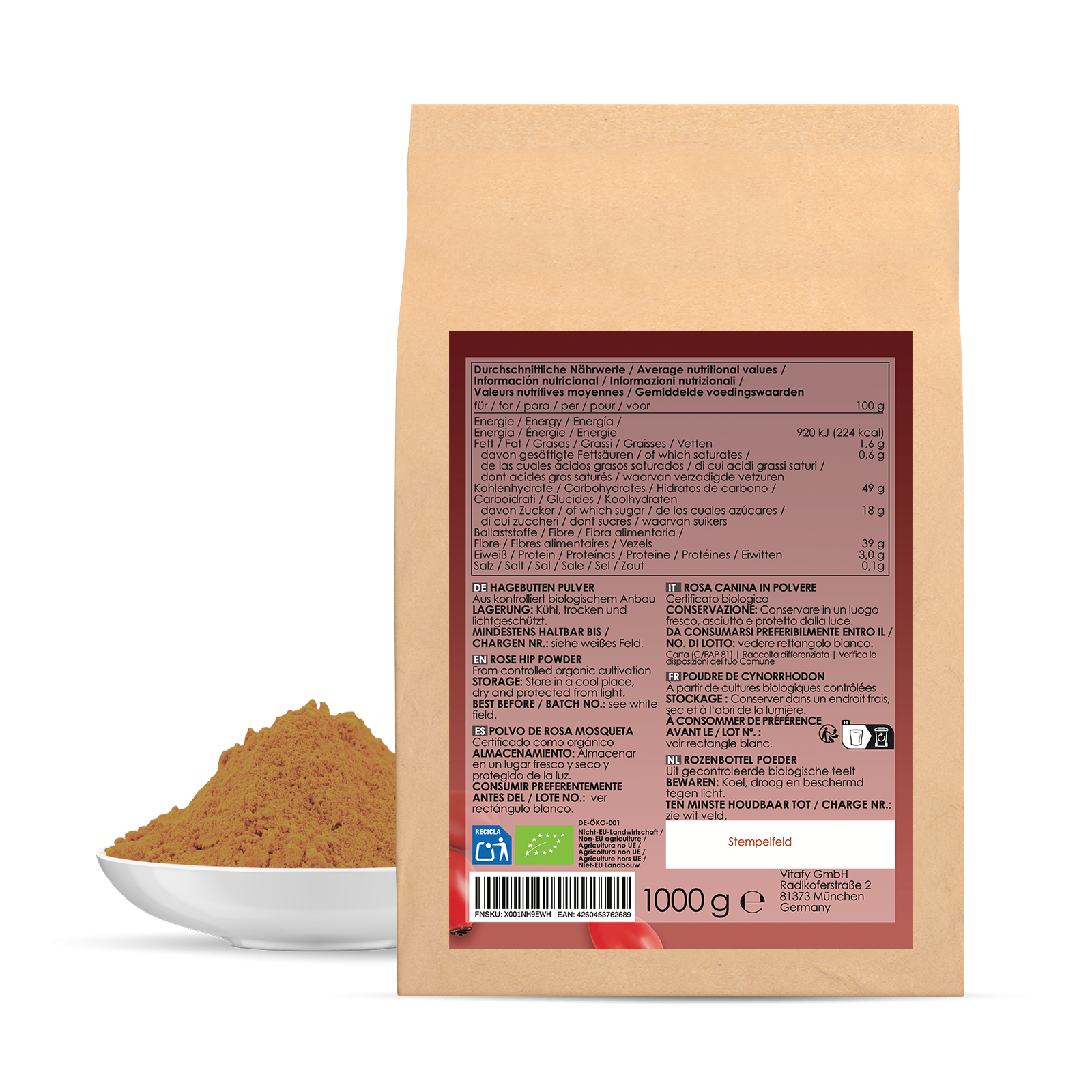 LINEAVI Hagebuttenpulver bio (1000g)