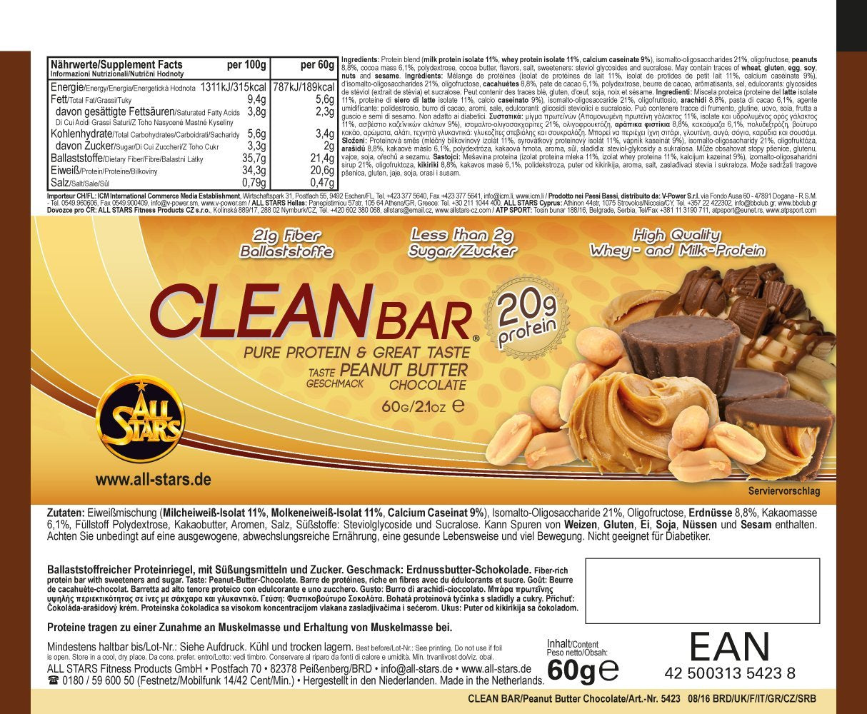 Clean Bar - 18x45g - Peanutbutter-Chocolate