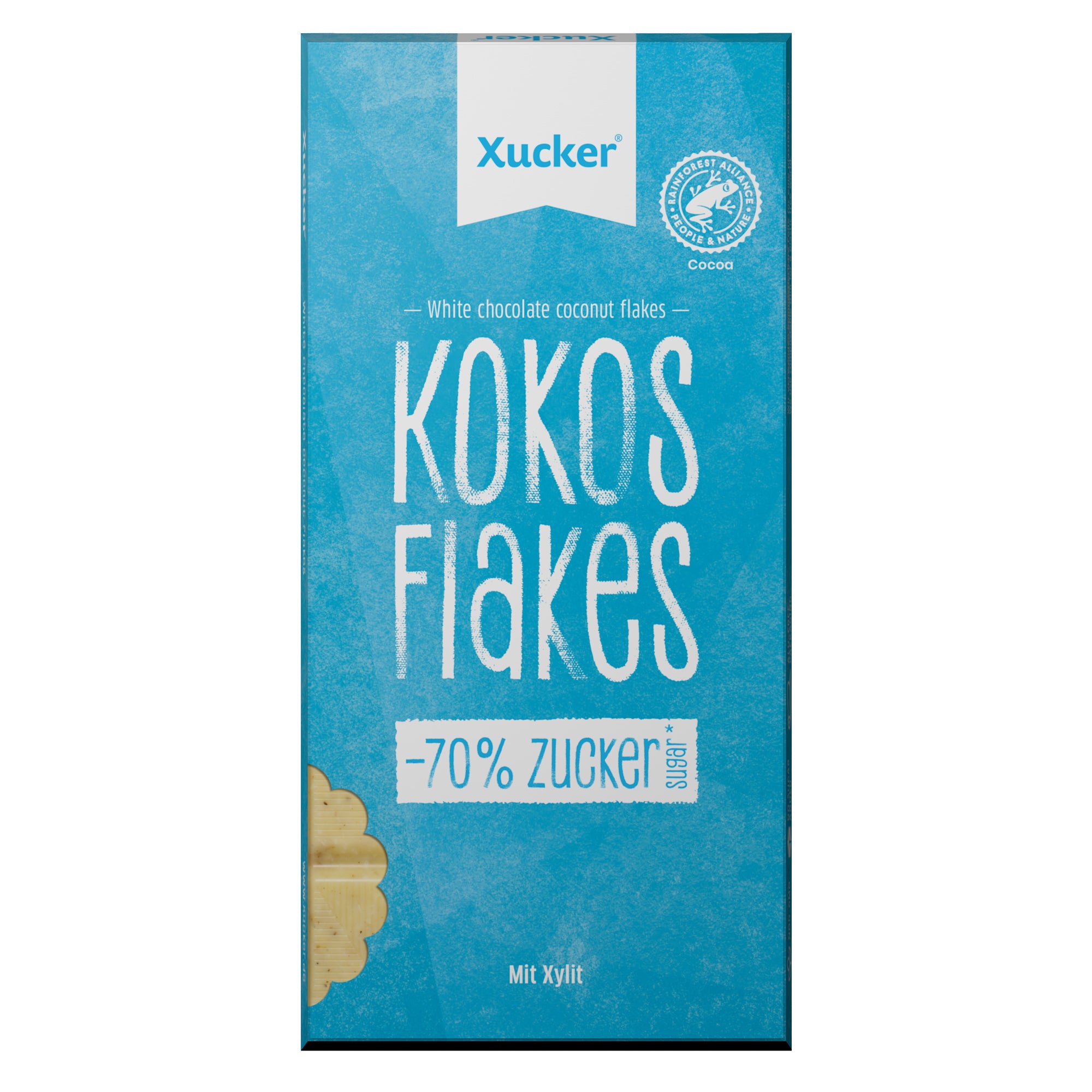 Weiße Xylit-Schokolade Kokos & Flakes (80g)