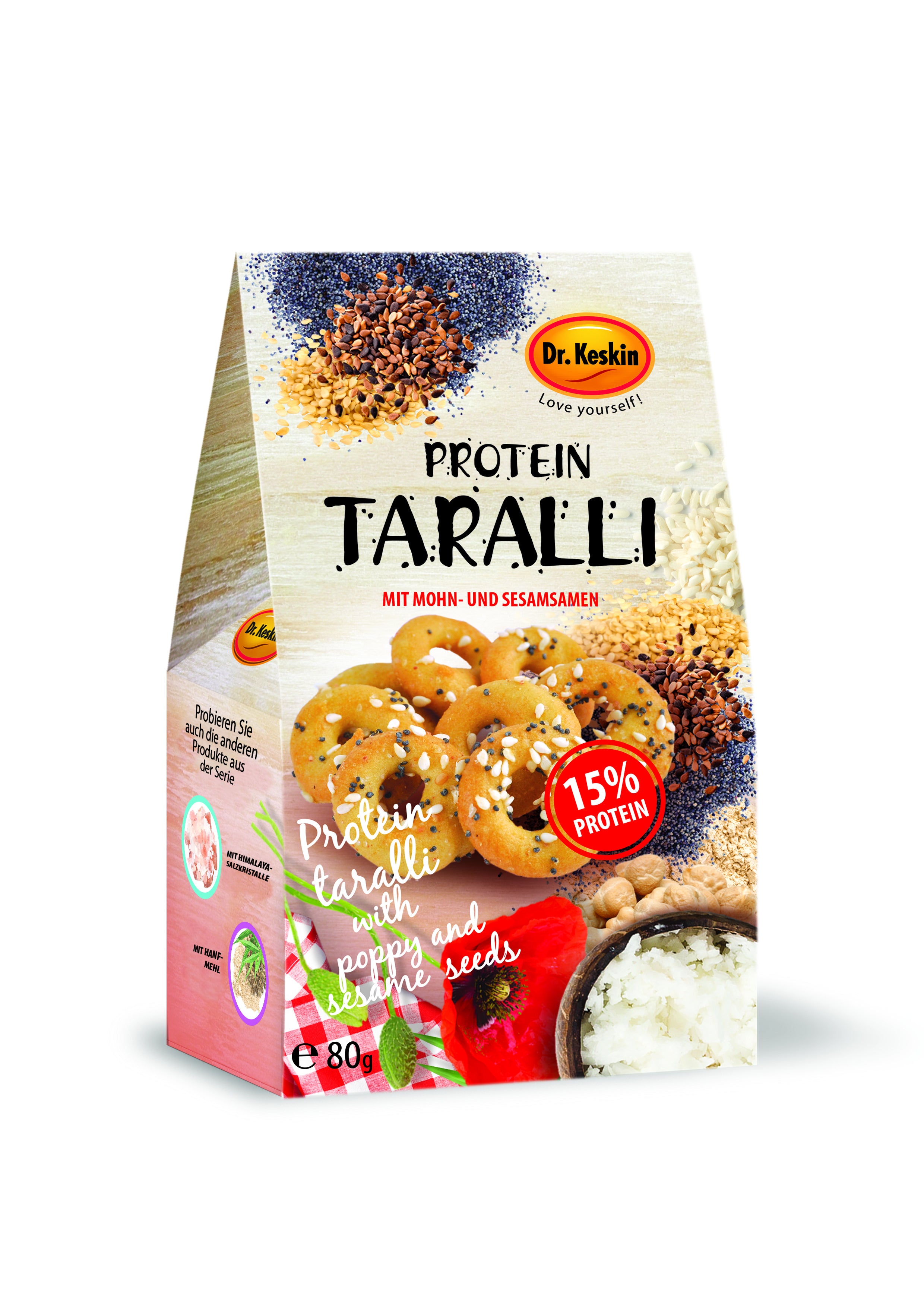 Protein Taralli mit Mohn- und Sesamsamen (80g)